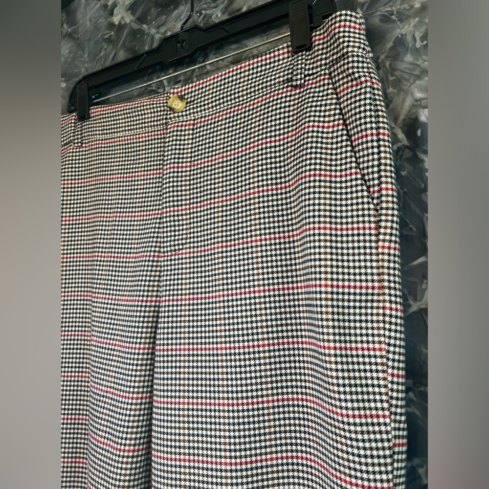 RSQ collective black red brown & cream plaid trouser slack pant XL